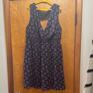 Torrid Black and Purple Floral Midi Dress